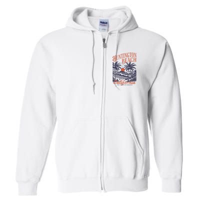 Huntington Beach California Full Zip Hoodie