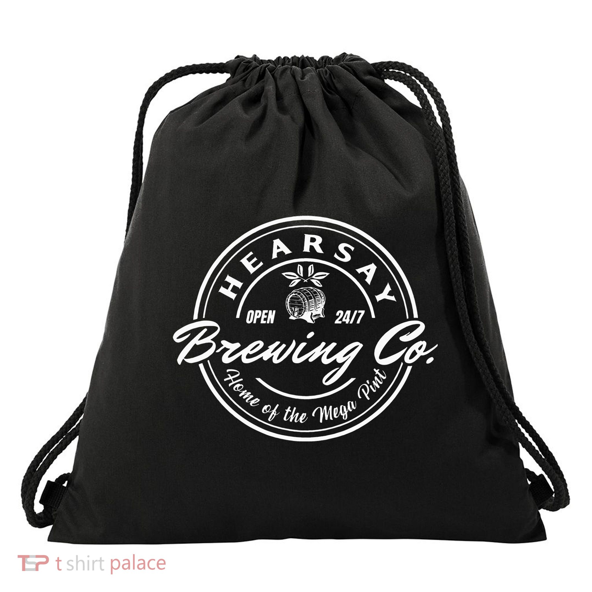 Hearsay Brewing Co Home Of The Mega Pint That’s Hearsay Drawstring Bag