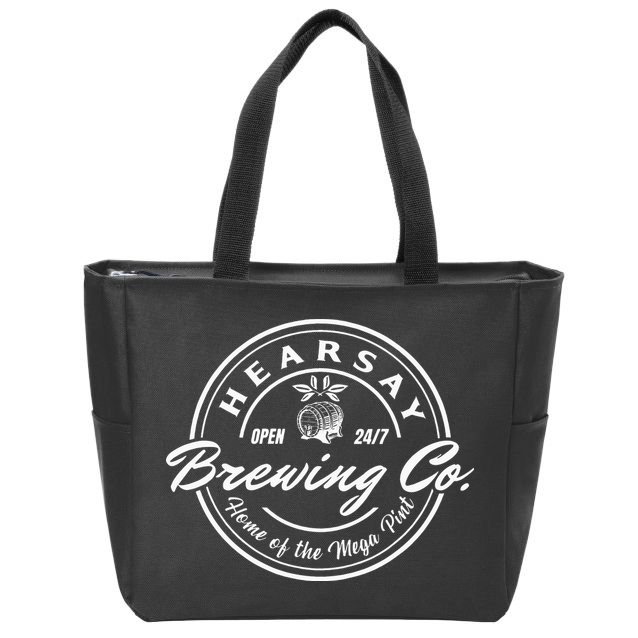 Hearsay Brewing Co Home Of The Mega Pint That’s Hearsay Zip Tote Bag