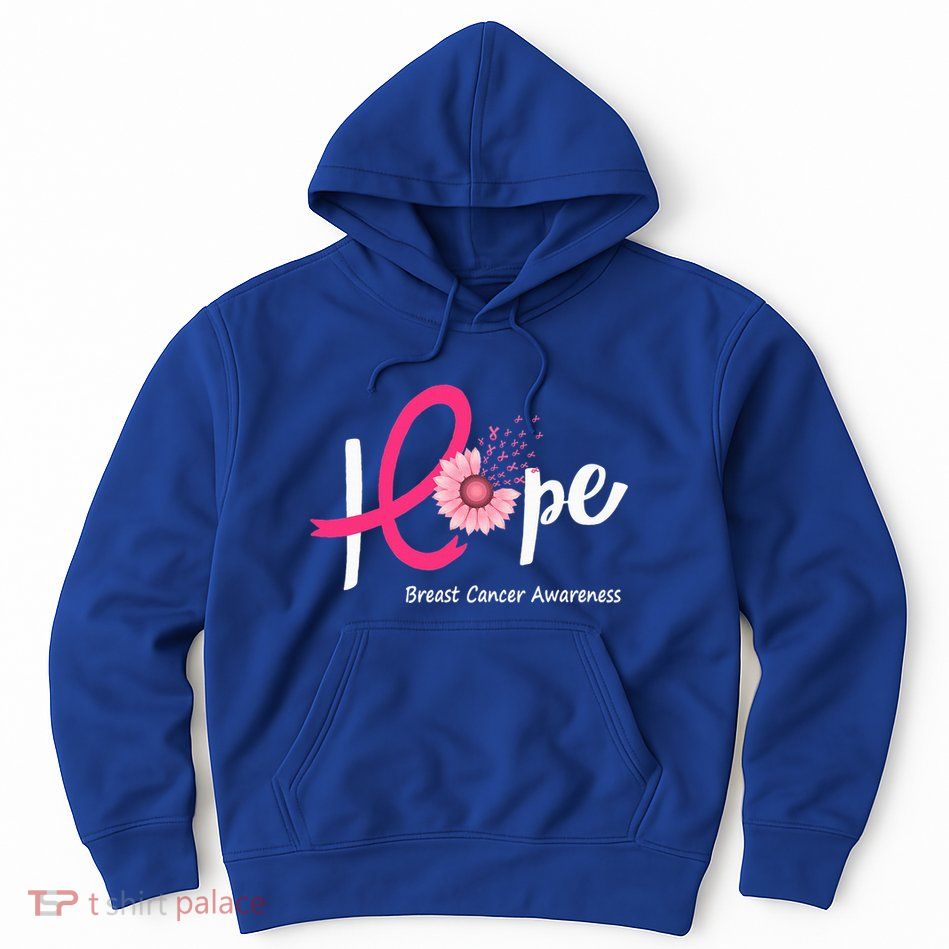 Hope Breast cancer pink Ribbons sunflower October month Hoodie