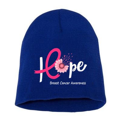 Hope Breast cancer pink Ribbons sunflower October month Short Acrylic Beanie
