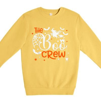 Halloween Boo Crew Witch Bats & Spiders Trick Or Treat Premium Crewneck Sweatshirt