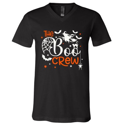 Halloween Boo Crew Witch Bats & Spiders Trick Or Treat V-Neck T-Shirt