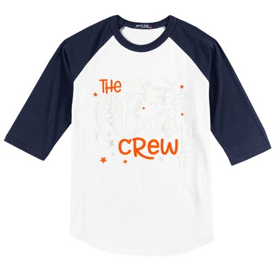 Halloween Boo Crew Witch Bats & Spiders Trick Or Treat Baseball Sleeve Shirt