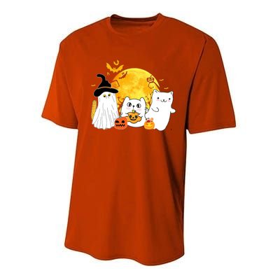 Halloween Black Cats In Ghost Costume Cute Performance Sprint T-Shirt