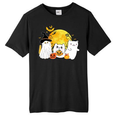 Halloween Black Cats In Ghost Costume Cute Tall Fusion ChromaSoft Performance T-Shirt