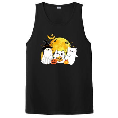 Halloween Black Cats In Ghost Costume Cute PosiCharge Competitor Tank