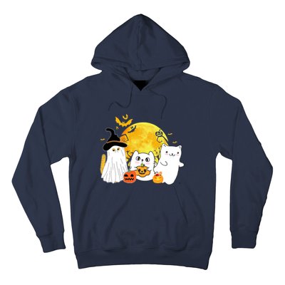 Halloween Black Cats In Ghost Costume Cute Hoodie