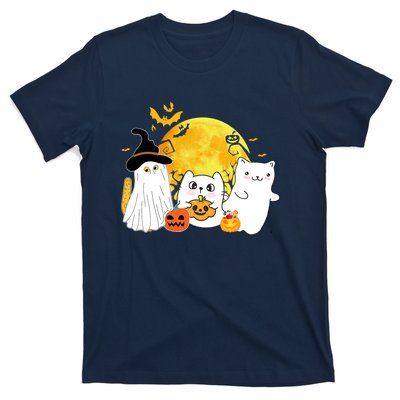 Halloween Black Cats In Ghost Costume Cute T-Shirt