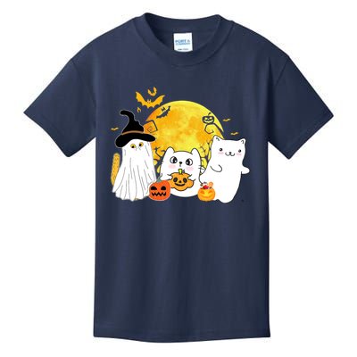 Halloween Black Cats In Ghost Costume Cute Kids T-Shirt