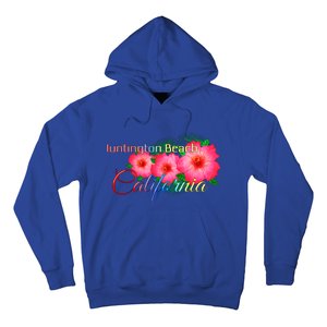 Huntington Beach California Tropical Flowers Family Vacation Gift Hoodie