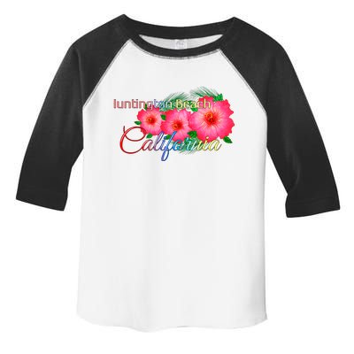 Huntington Beach California Tropical Flowers Family Vacation Gift Toddler Fine Jersey T-Shirt