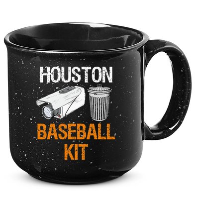 Houston Baseball Camera And Trash Can Gag For Men And Women 15oz Campfire Ceramic Mug