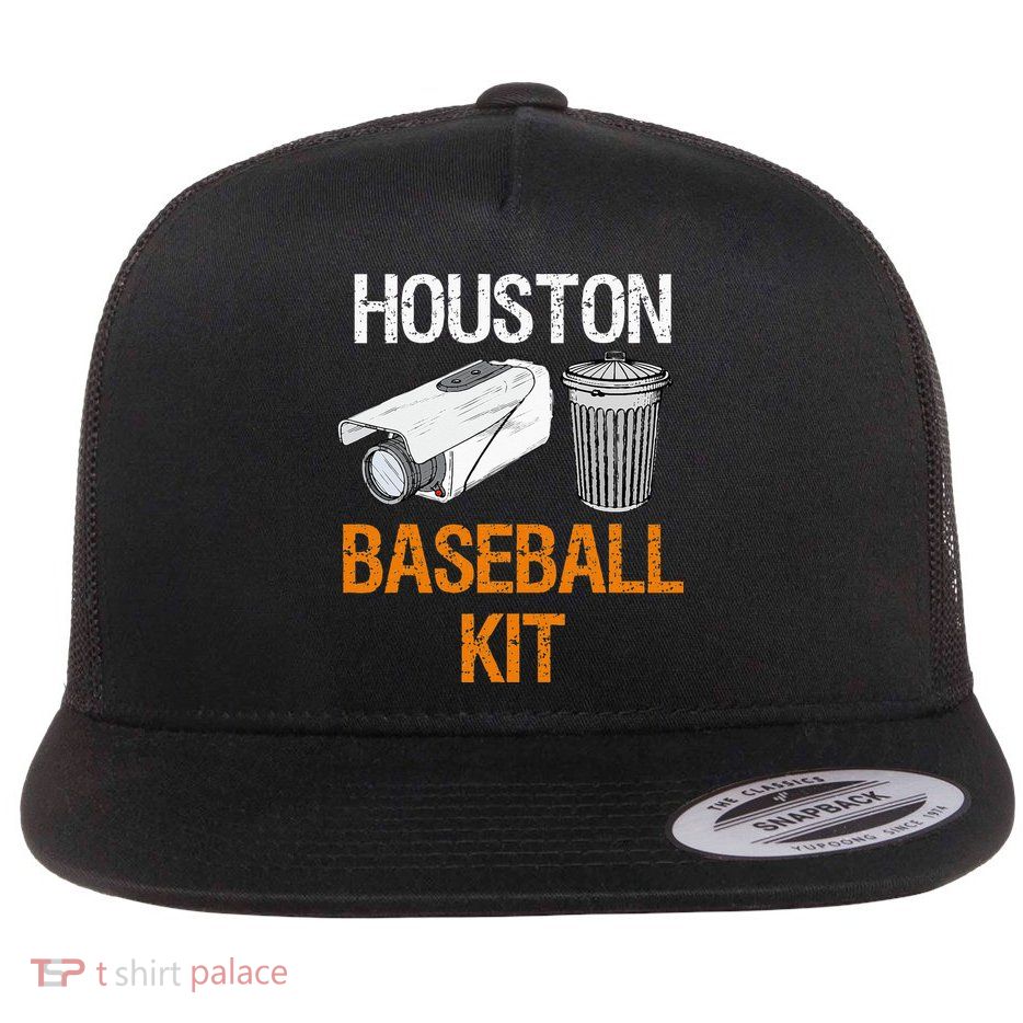 Houston Baseball Camera And Trash Can Gag For Men And Women Flatbill Hat