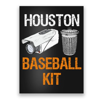 Houston Baseball Camera And Trash Can Gag For Men And Women Poster