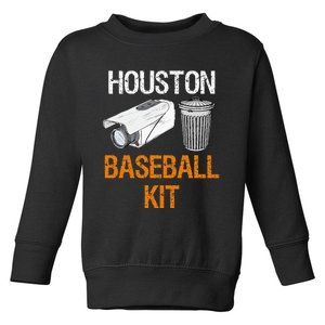 Houston Baseball Camera And Trash Can Gag For Men And Women Toddler Sweatshirt