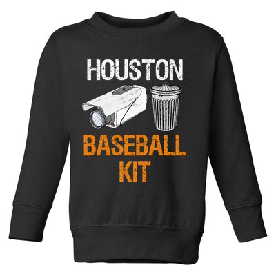 Houston Baseball Camera And Trash Can Gag For Men And Women Toddler Sweatshirt