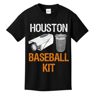Houston Baseball Camera And Trash Can Gag For Men And Women Kids T-Shirt