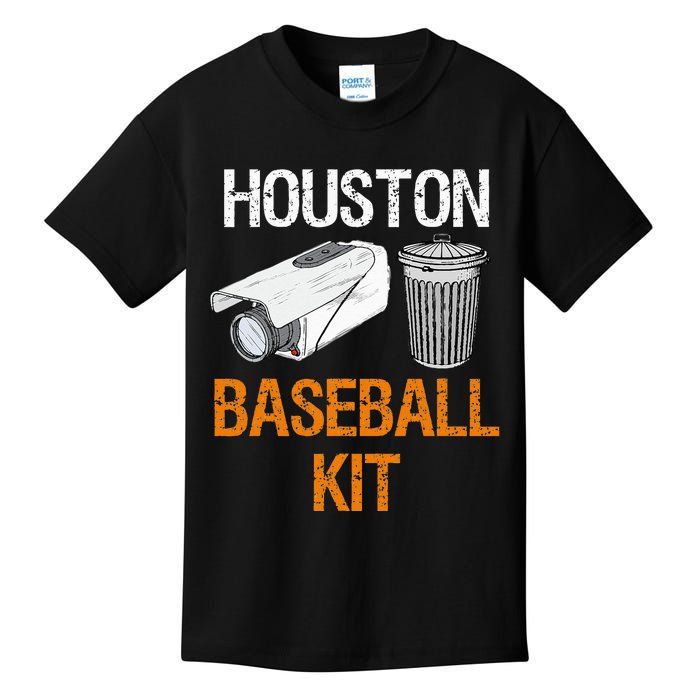 Houston Baseball Camera And Trash Can Gag For Men And Women Kids T-Shirt