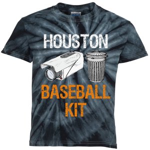 Houston Baseball Camera And Trash Can Gag For Men And Women Kids Tie-Dye T-Shirt