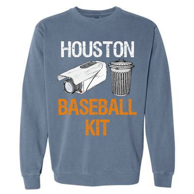 Houston Baseball Camera And Trash Can Gag For Men And Women Garment-Dyed Sweatshirt