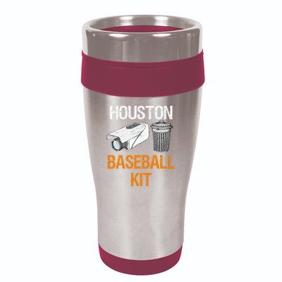 Houston Baseball Camera And Trash Can Gag For Men And Women 16oz Travel Tumbler