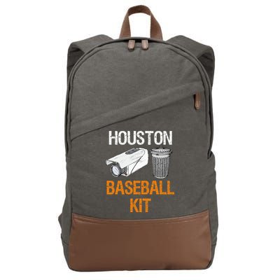 Houston Baseball Camera And Trash Can Gag For Men And Women Cotton Canvas Backpack