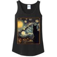 Halloween Black Cat Starry Night Cat Lovers Cat Ladies Essential Tank