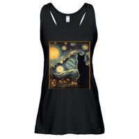 Halloween Black Cat Starry Night Cat Lovers Cat Ladies Essential Flowy Tank