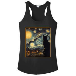 Halloween Black Cat Starry Night Cat Lovers Cat Ladies PosiCharge Competitor Racerback Tank