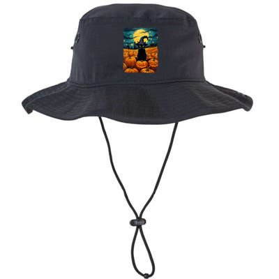 Halloween Black Cat Van Gogh Witch Kawaii Pumpkin Bucket Hat