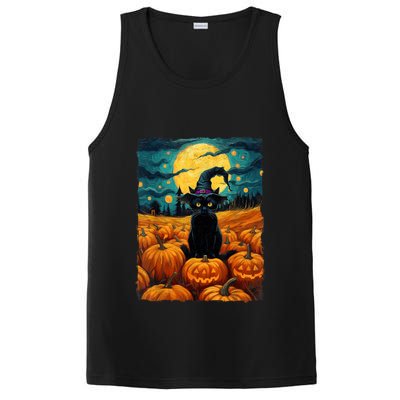 Halloween Black Cat Van Gogh Witch Kawaii Pumpkin PosiCharge Competitor Tank