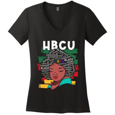 Historical Black College HBCU  Women's V-Neck T-Shirt