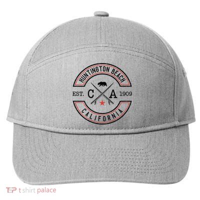 Huntington Beach California Ca Retro Surfer 7-Panel Snapback Hat