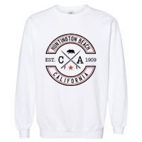 Huntington Beach California Ca Retro Surfer Garment-Dyed Sweatshirt