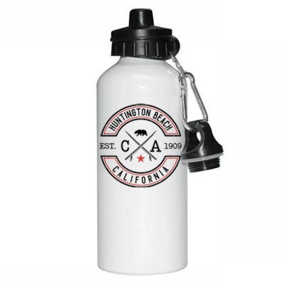 Huntington Beach California Ca Retro Surfer Aluminum Water Bottle