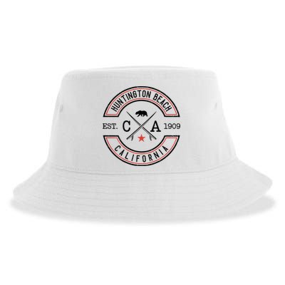 Huntington Beach California Ca Retro Surfer Sustainable Bucket Hat