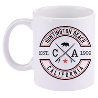 Huntington Beach California Ca Retro Surfer 11oz C Handle Ceramic Mug
