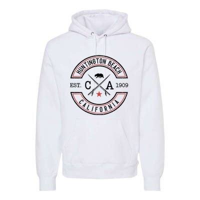 Huntington Beach California Ca Retro Surfer Premium Hoodie