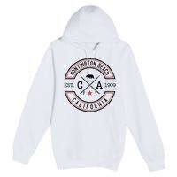 Huntington Beach California Ca Retro Surfer Premium Pullover Hoodie