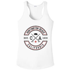 Huntington Beach California Ca Retro Surfer Ladies PosiCharge Competitor Racerback Tank