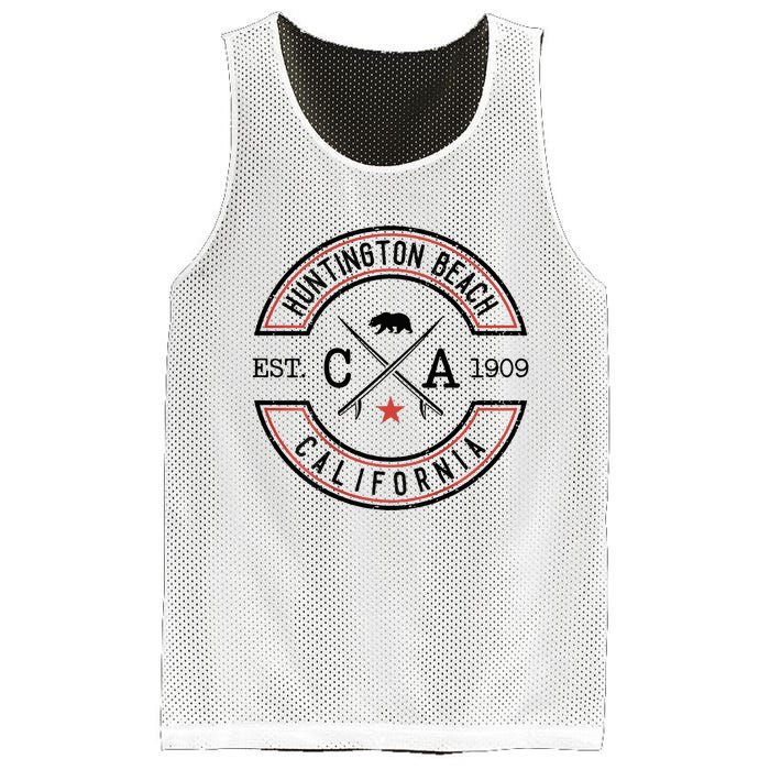 Huntington Beach California Ca Retro Surfer Mesh Reversible Basketball Jersey Tank