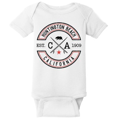 Huntington Beach California Ca Retro Surfer Baby Bodysuit