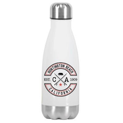 Huntington Beach California Ca Retro Surfer Stainless Steel Insulated Water Bottle