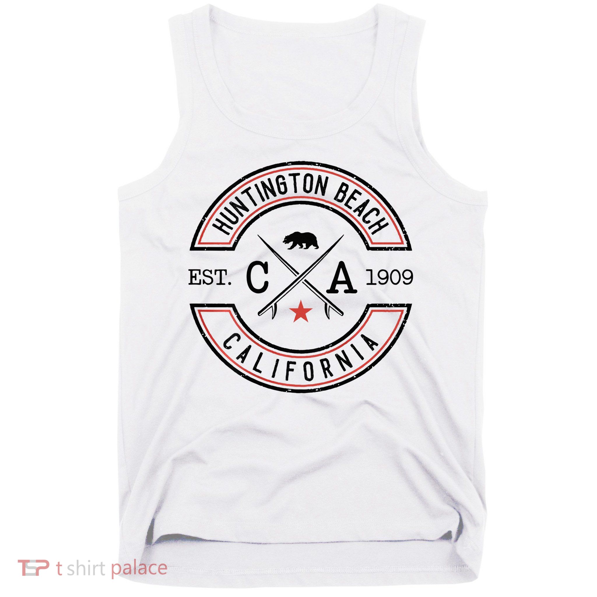Huntington Beach California Ca Retro Surfer Tank Top