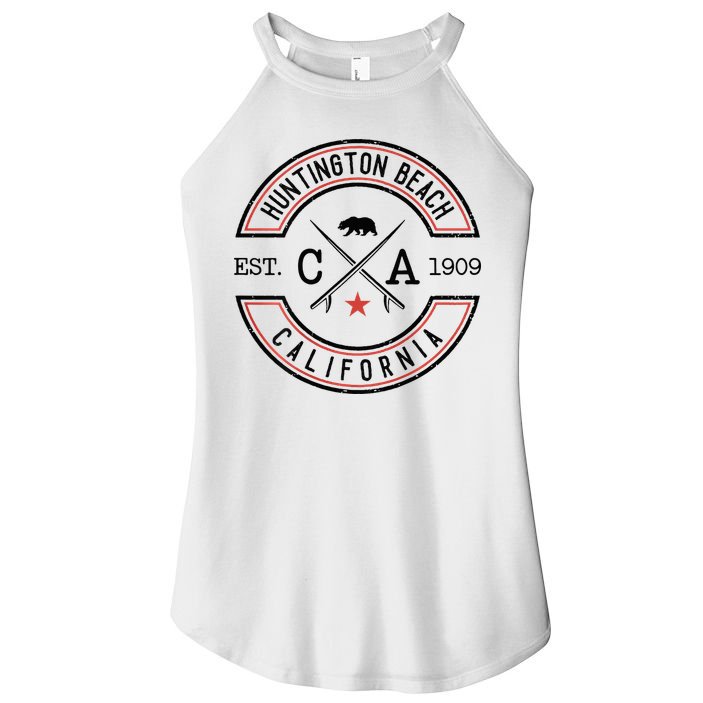 Huntington Beach California Ca Retro Surfer Women's Perfect Tri Rocker Tank