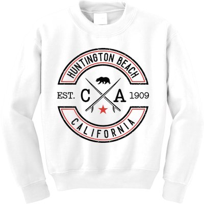 Huntington Beach California Ca Retro Surfer Kids Sweatshirt