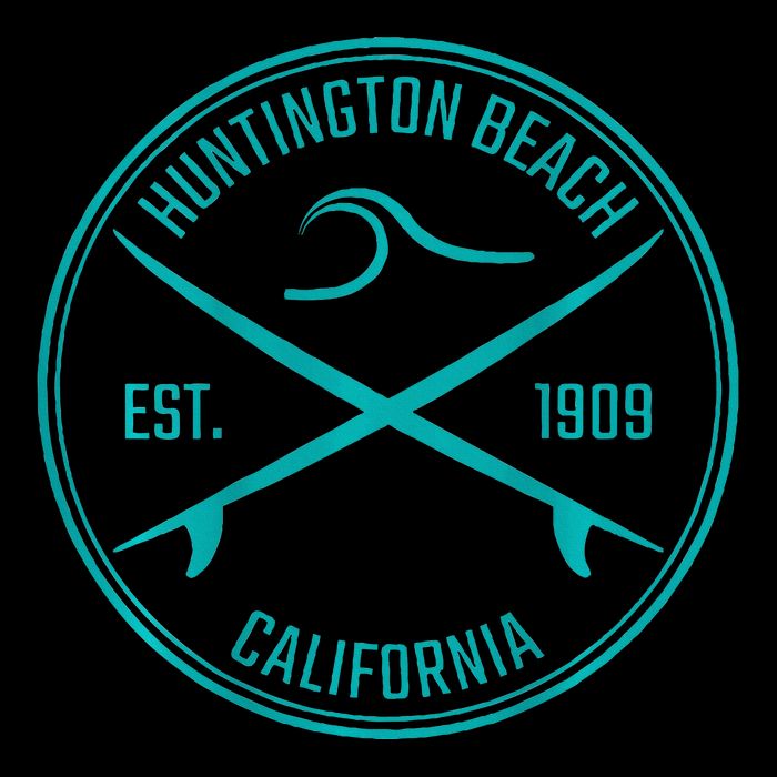 Huntington Beach California Surfer Flat Bill Trucker Hat