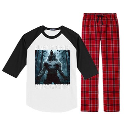 Human By Chance Alpha By Choice Alpha Wolf Meme Graphic Gift Raglan Sleeve Pajama Set