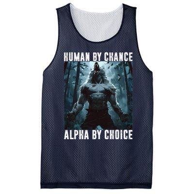 Human By Chance Alpha By Choice Alpha Wolf Meme Graphic Gift Mesh Reversible Basketball Jersey Tank